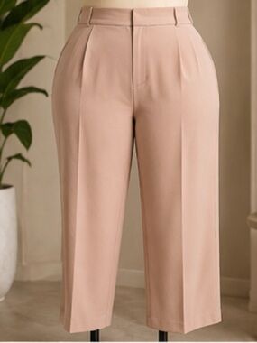 High-Waist Pink Tailored Women’s Pants